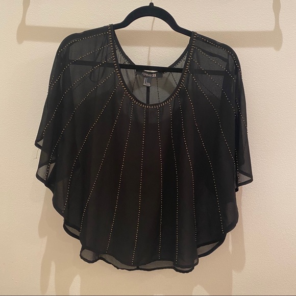 Gold Beaded Blouse - Picture 1 of 2